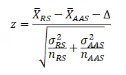 Formula for Two Sample Z Test Statistics
